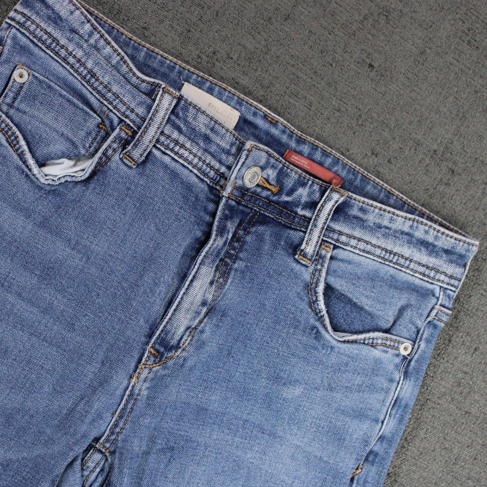 Pilcro and the Letterpress Distressed Skinny Jeans Medium Wash Blue Size 27
